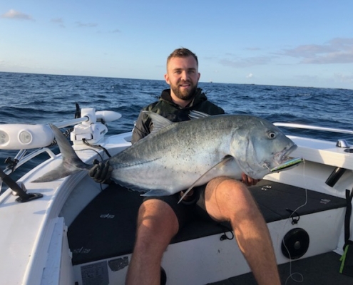 Tackle World's local hero Charles Warland - thumping GT on a popper