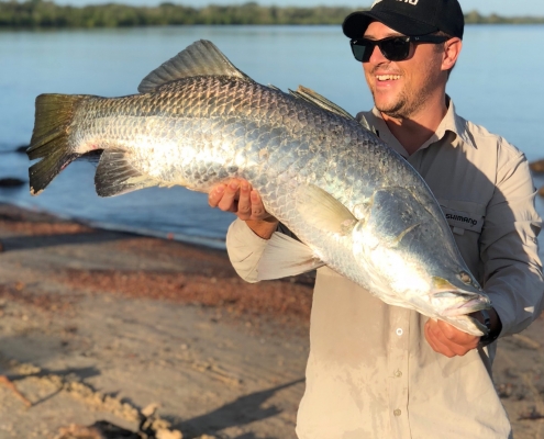 Tackle World's Local Hero Nick with a beach caught Barra in Weipa